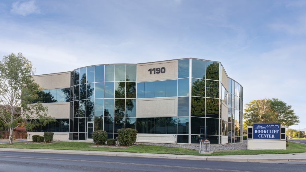 Exterior of the Grand Junction Dermatology office building taken from Bookcliff Ave.